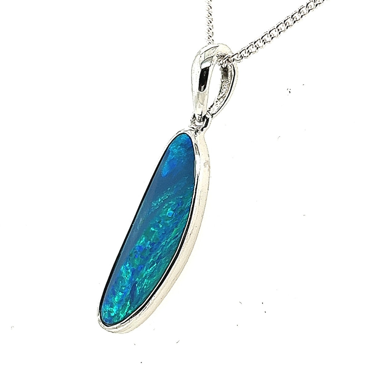 Sterling Silver Doublet Opal Pendant (ssdp4021)