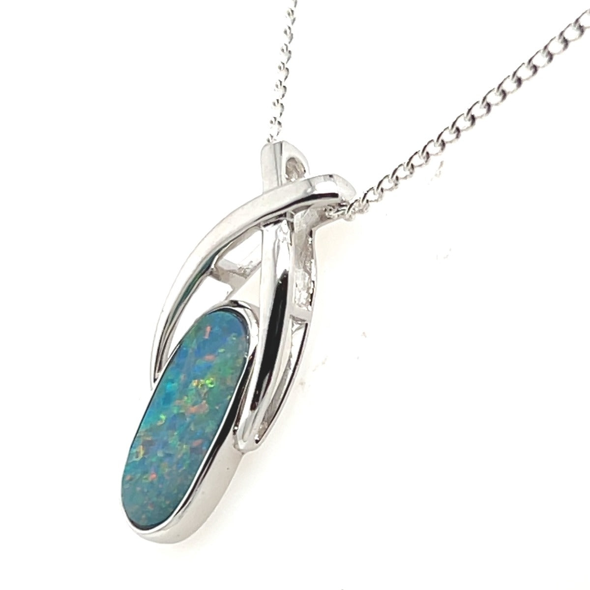 STERLING SILVER DOUBLET OPAL PENDANT (SSDP4209)