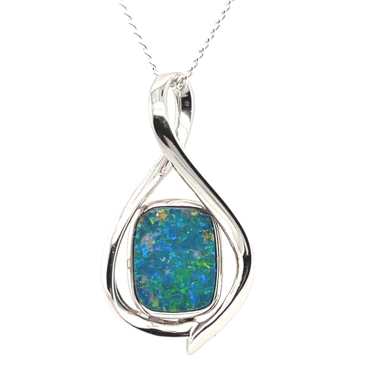 STERLING SILVER DOUBLET OPAL PENDANT (SSDP4170)