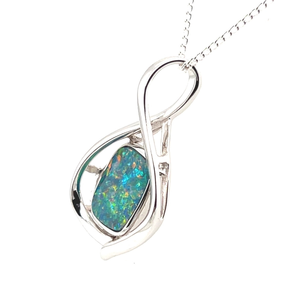 STERLING SILVER DOUBLET OPAL PENDANT (SSDP4170)