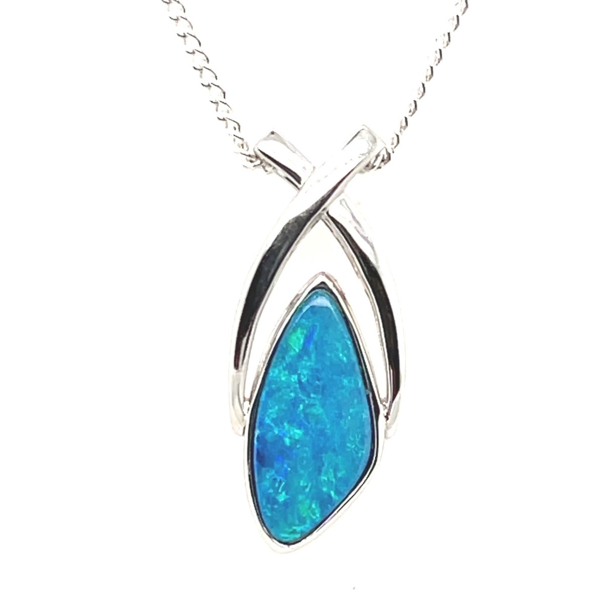 STERLING SILVER DOUBLET OPAL PENDANT (SSDP4200)