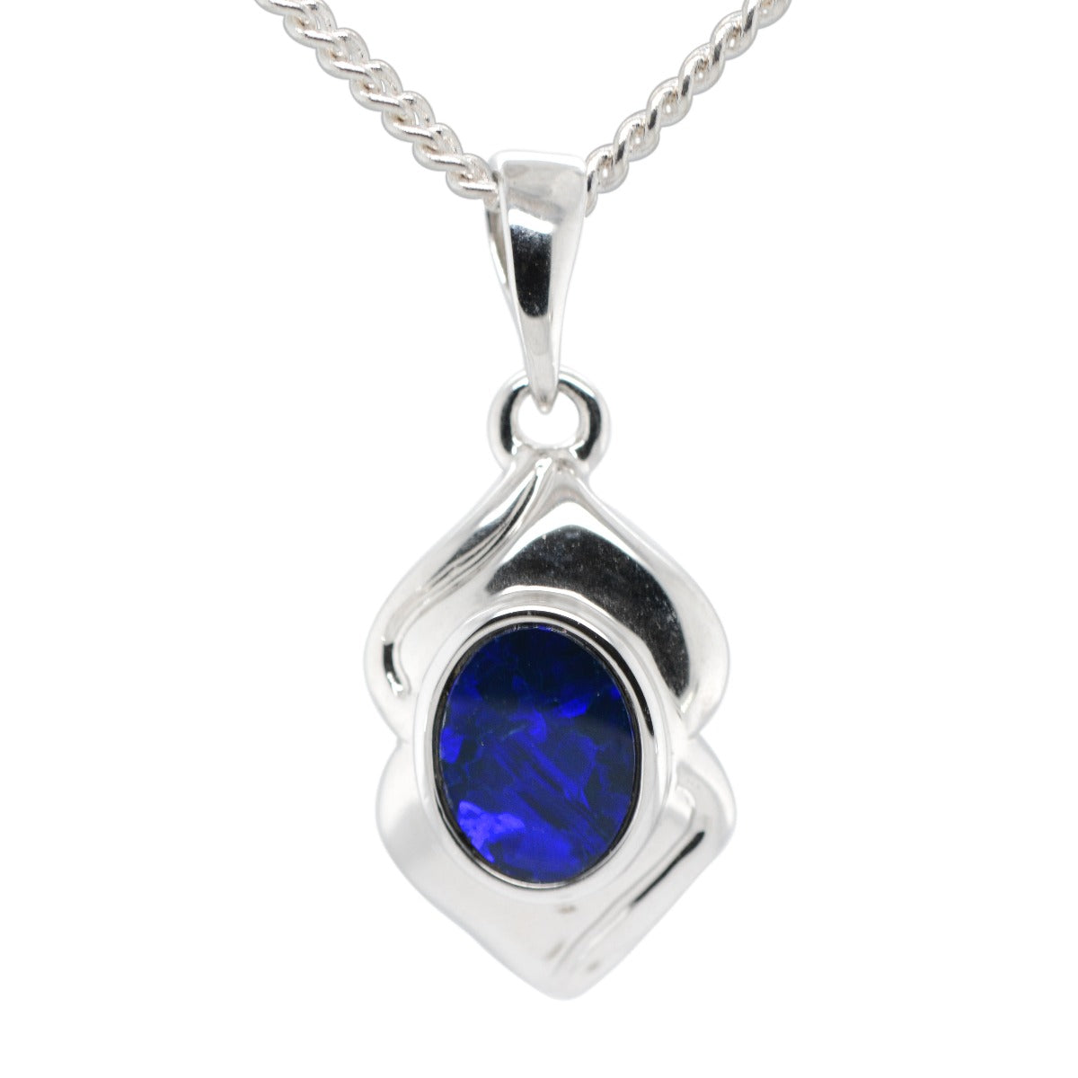 Sterling Silver Doublet Opal Pendant