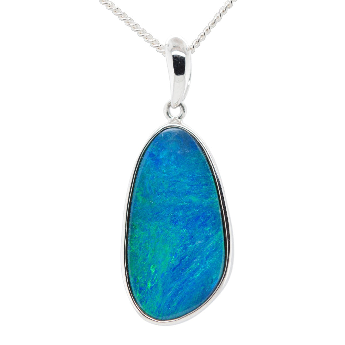 Sterling Silver Doublet Opal Pendant (ssdp8336)