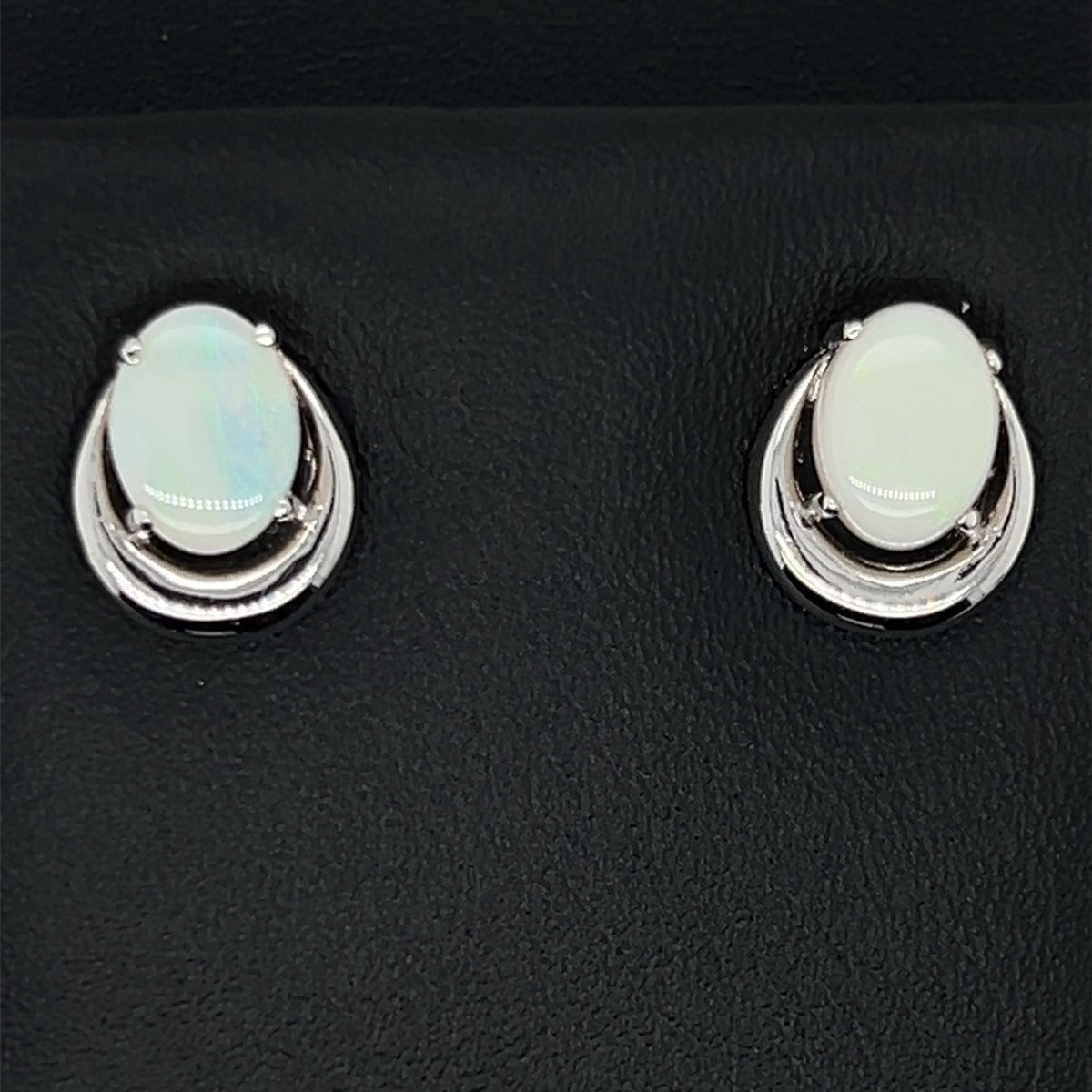 Sterling Silver Solid  Opal Earrings (ssse100)