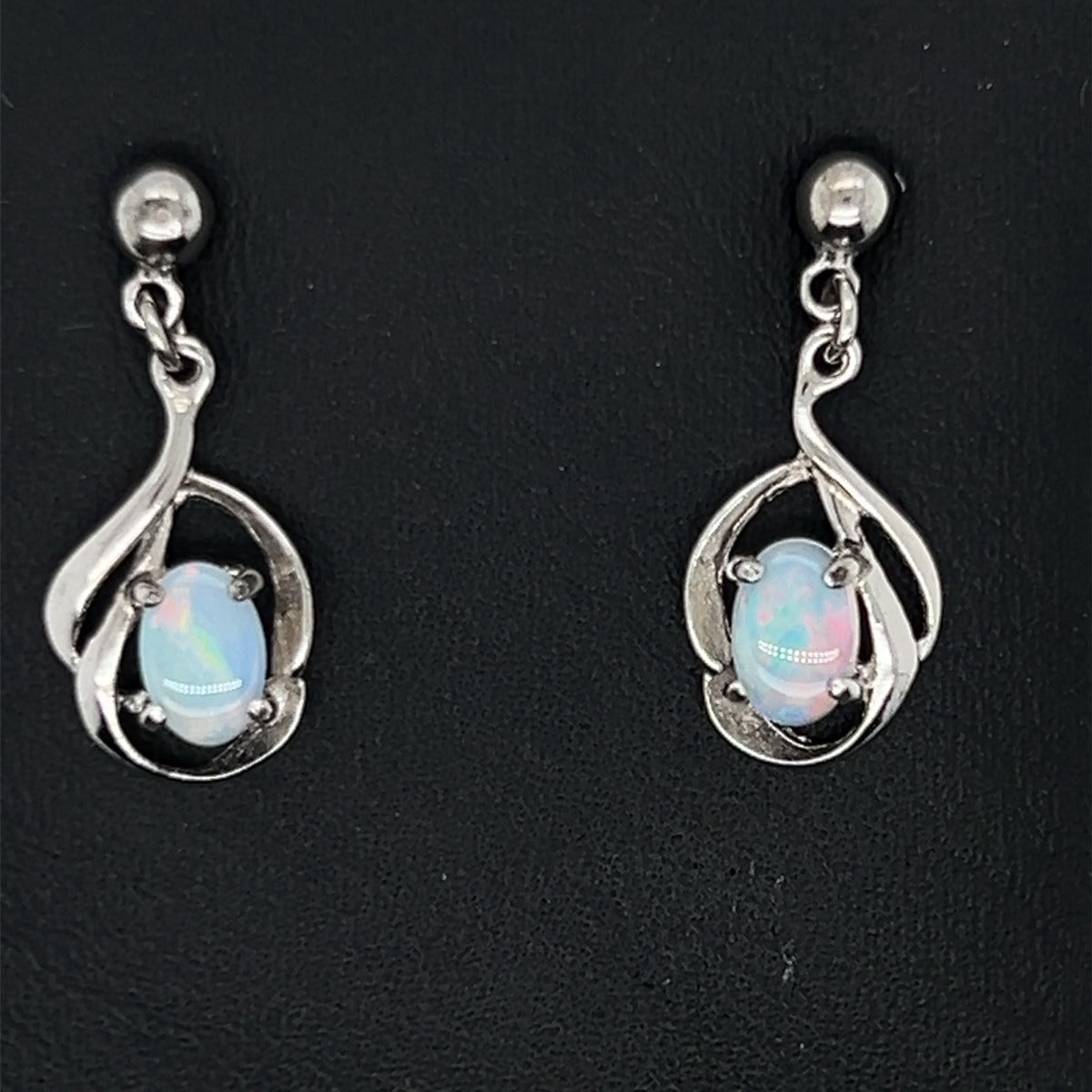 Sterling Silver Solid Opal Earrings (sss223)