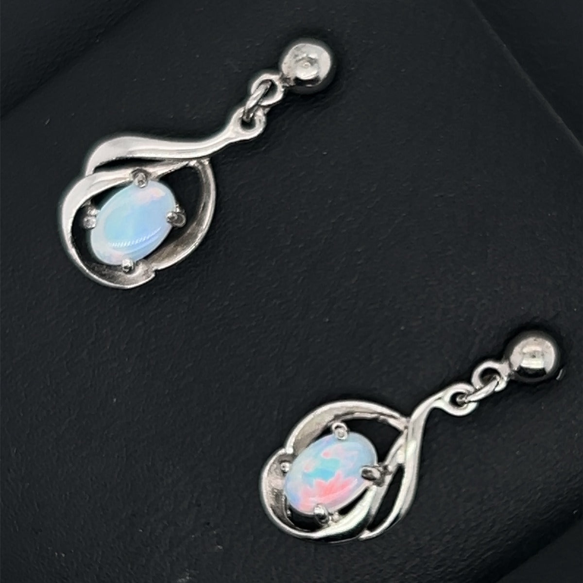 Sterling Silver Solid Opal Earrings (sss223)