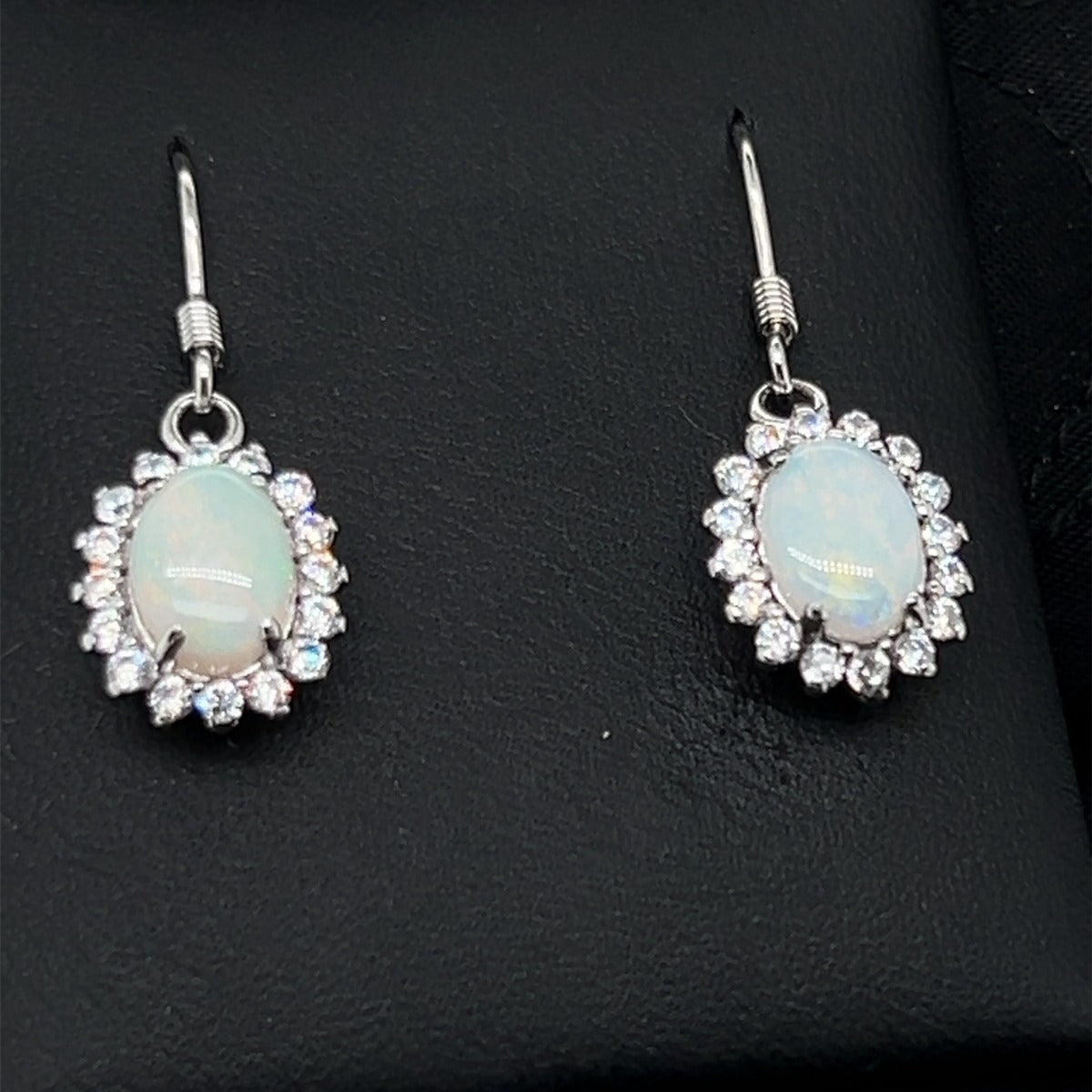 Sterling Silver Solid Opal Earrings (ssse3720)