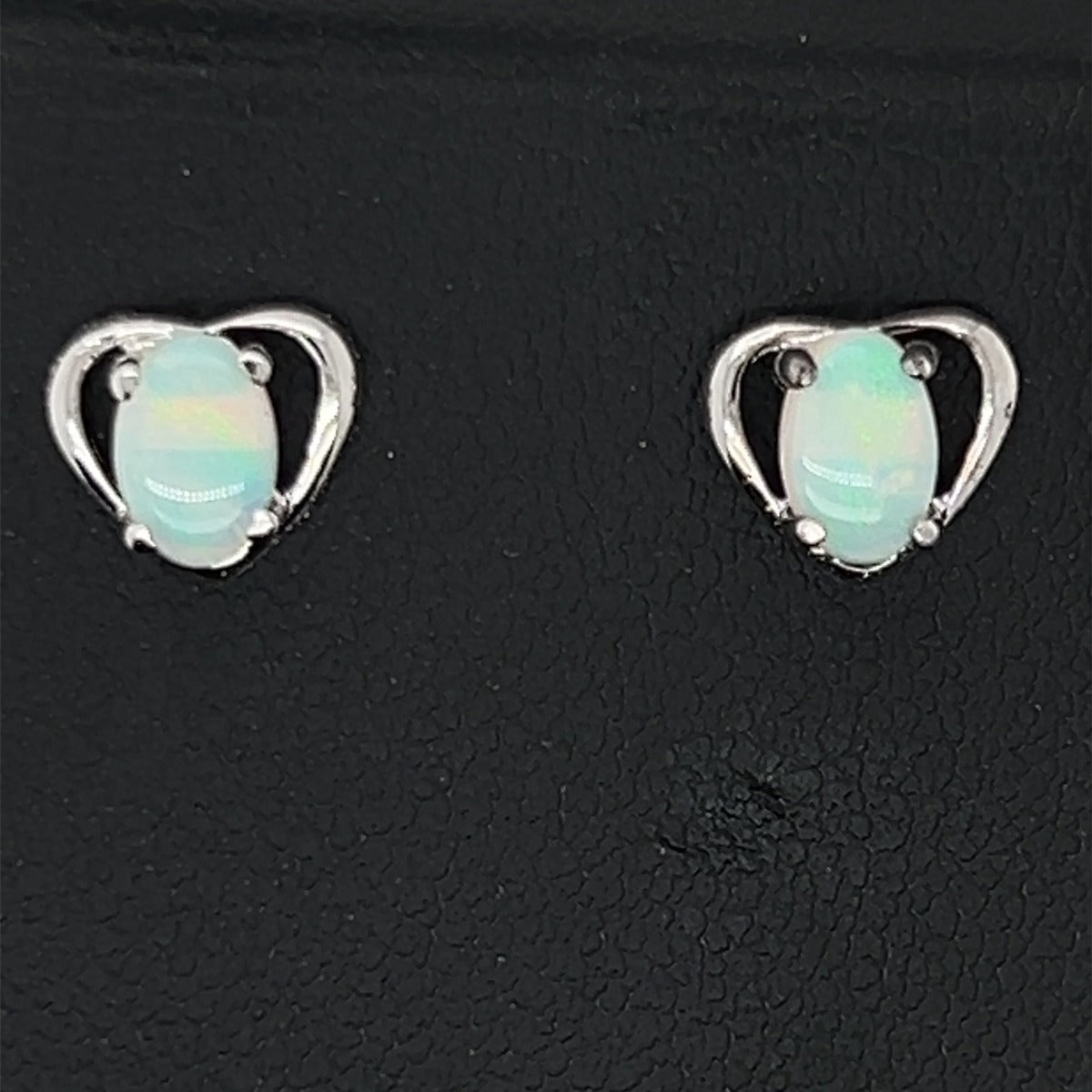 Sterling Silver Solid Opal Earrings (ssse371)