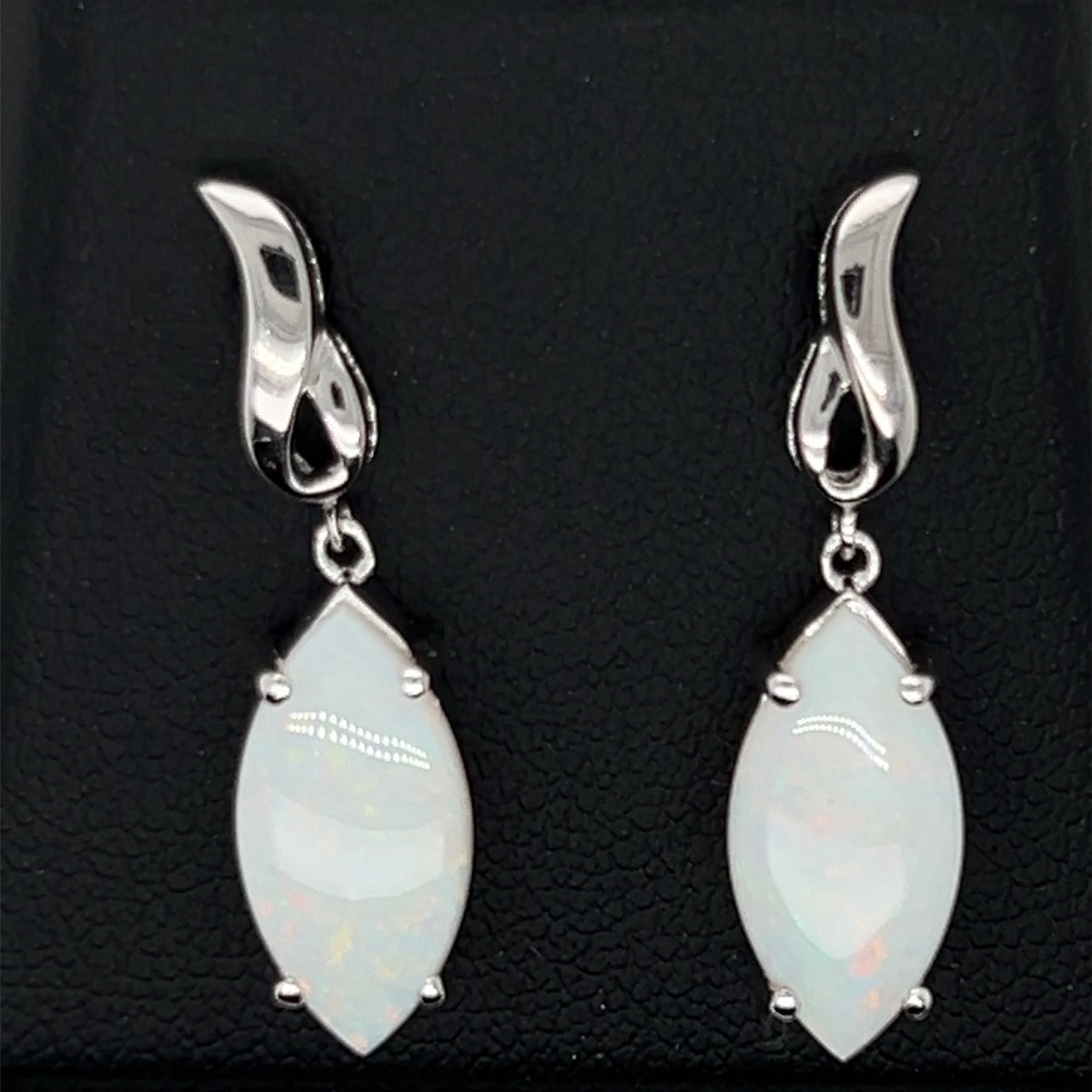 Sterling Silver Solid Opal Earrings (sss227)