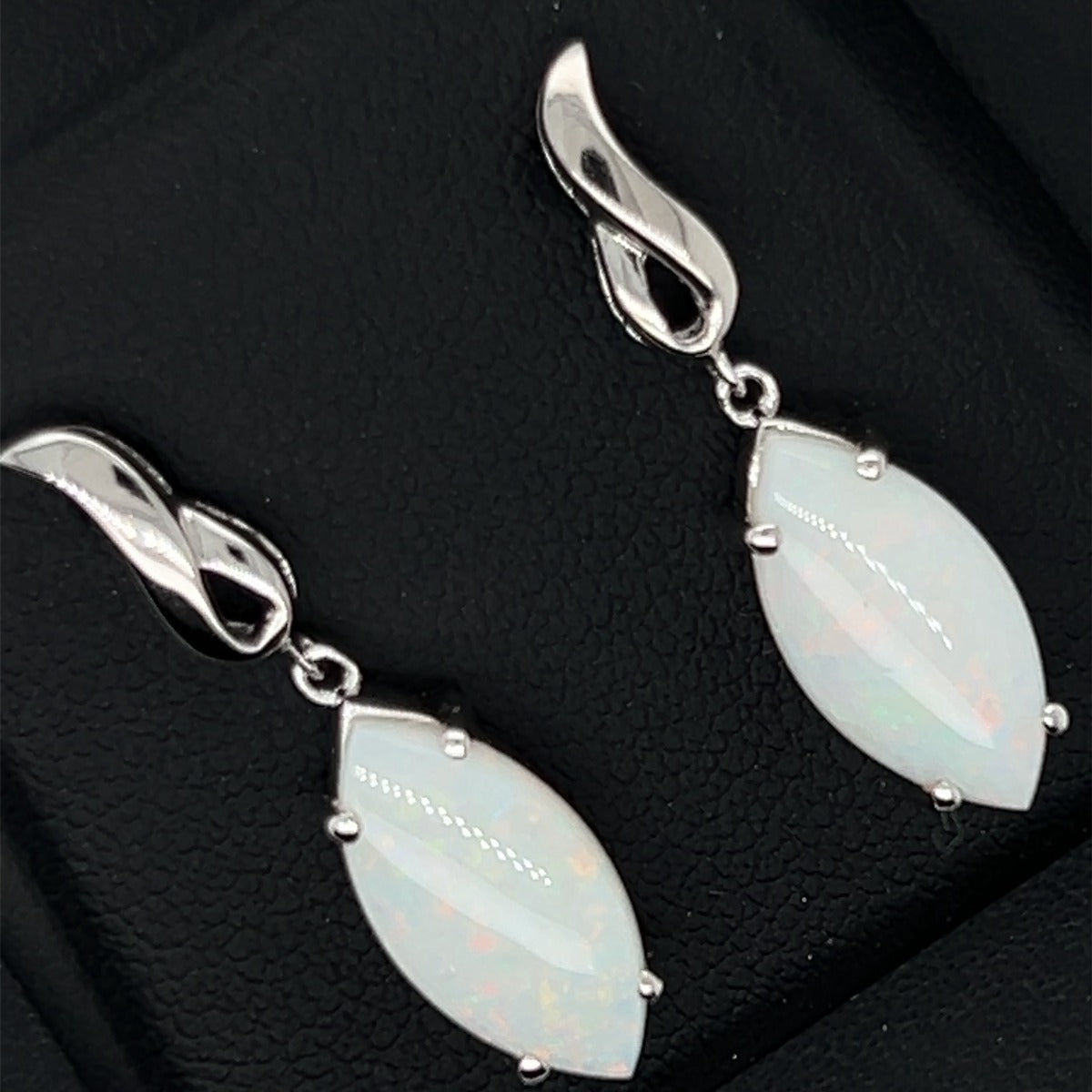 Sterling Silver Solid Opal Earrings (sss227)