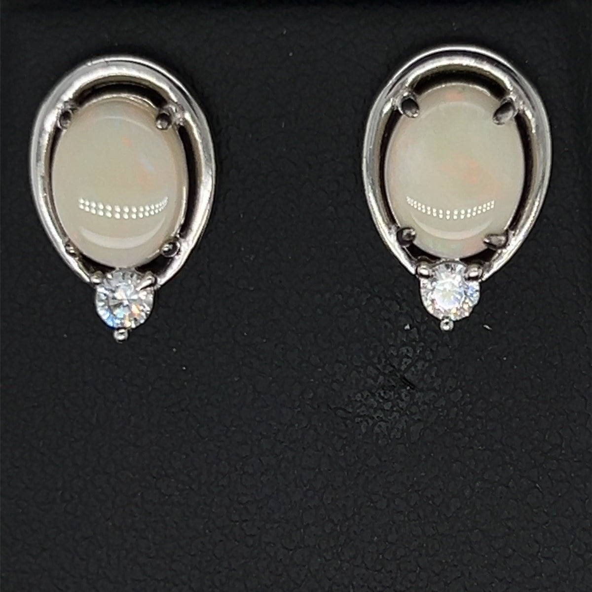 Sterling Silver Solid Opal Earrings (sss228)