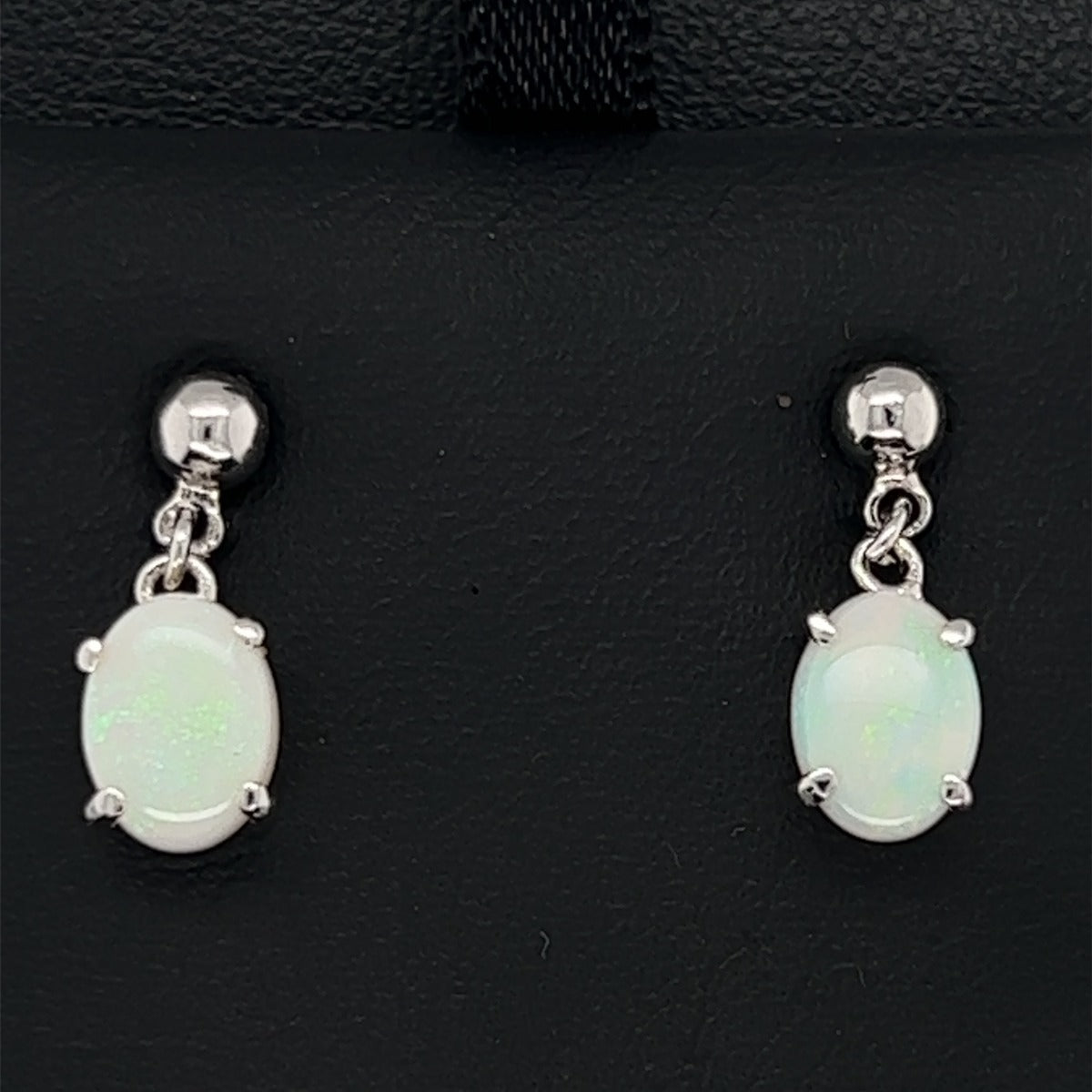 Sterling Silver Solid Opal Earrings (ssse7949)