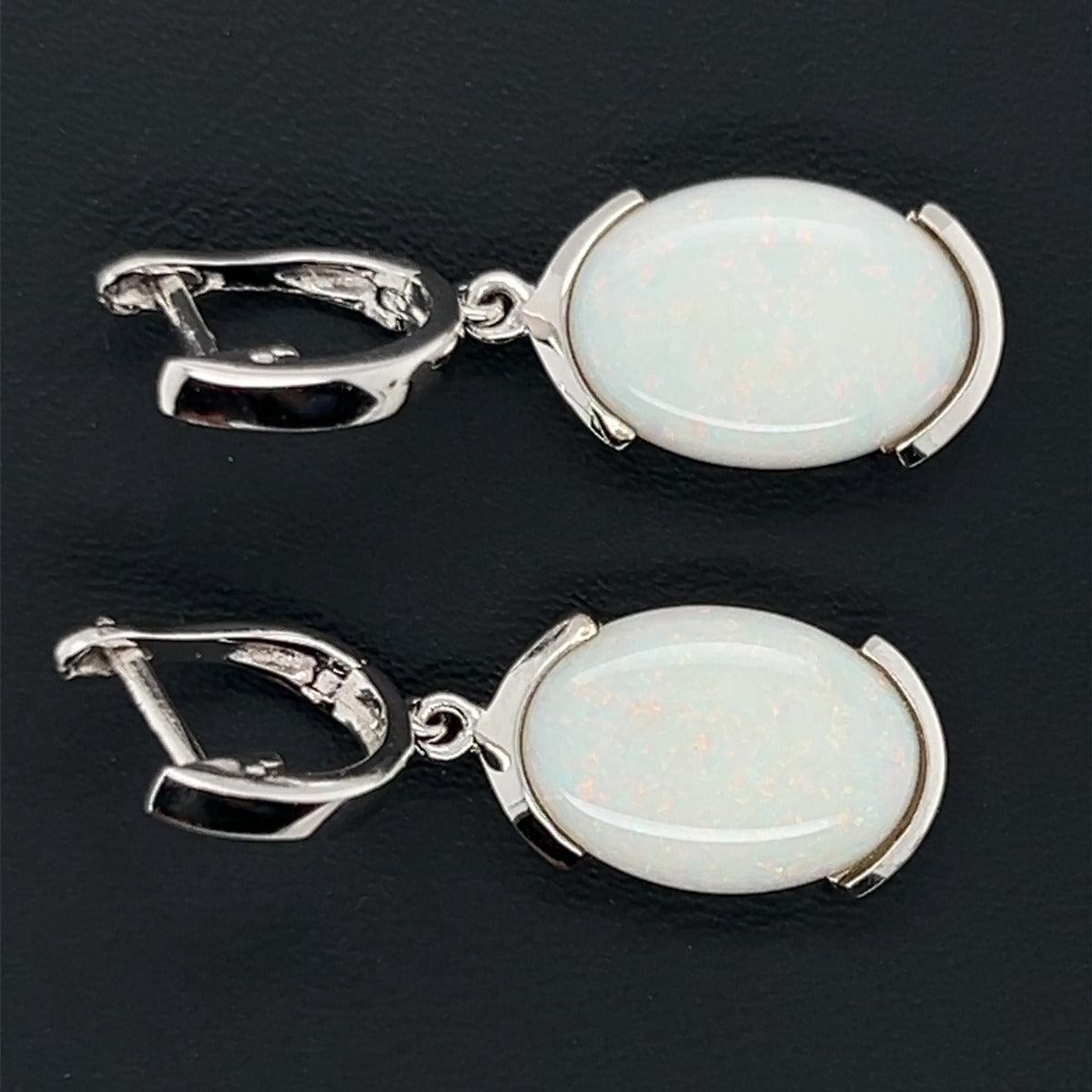 Sterling Silver Solid Opal Earrings (ssse155)