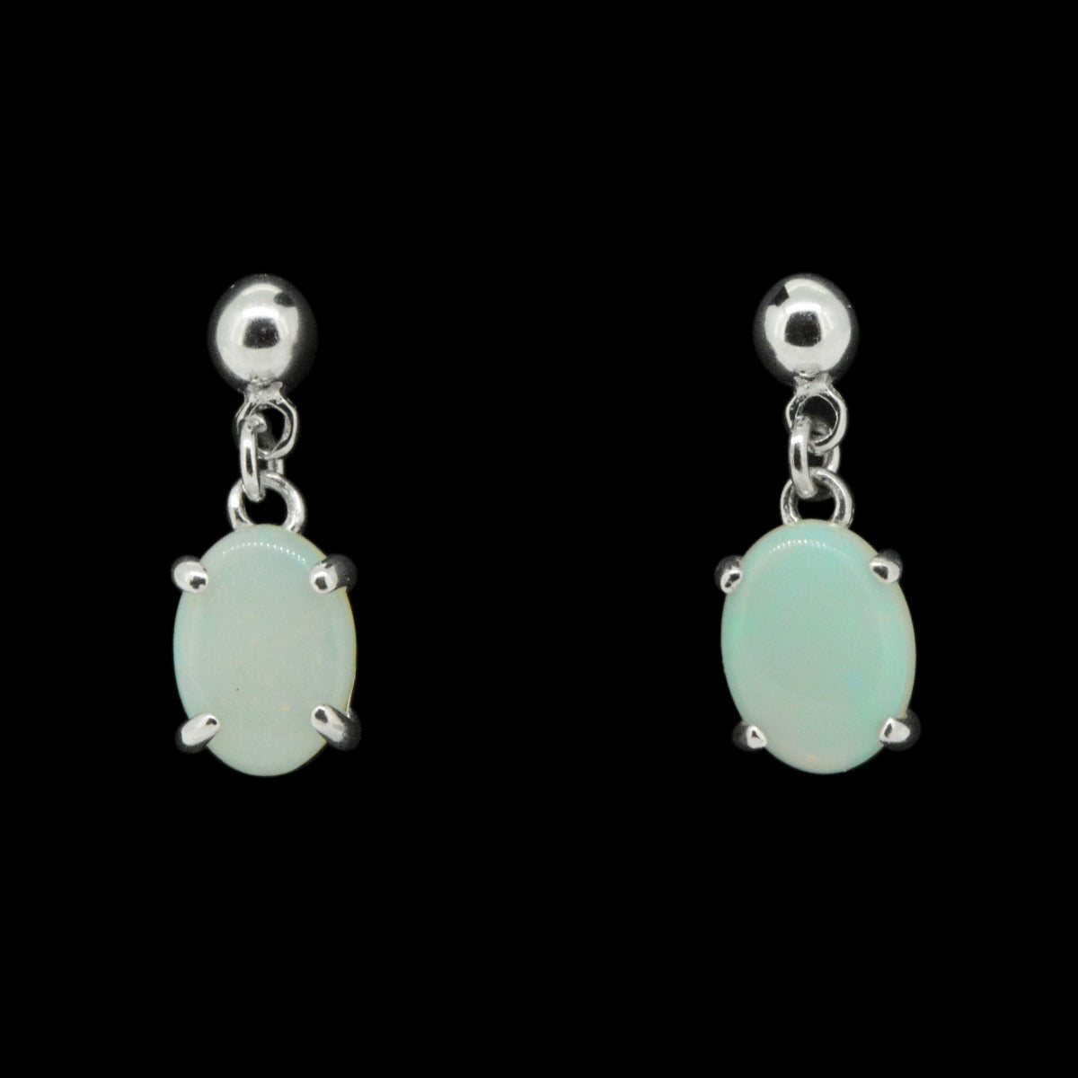 Sterling Silver Solid Opal Earrings (ssse7949)