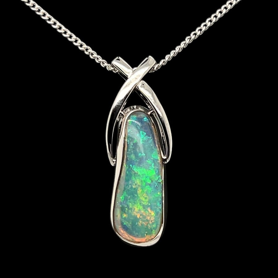 Sterling Silver Solid Opal Pendant (ssp1102)