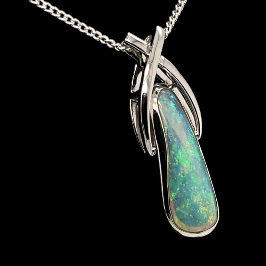 Sterling Silver Solid Opal Pendant (ssp1102)