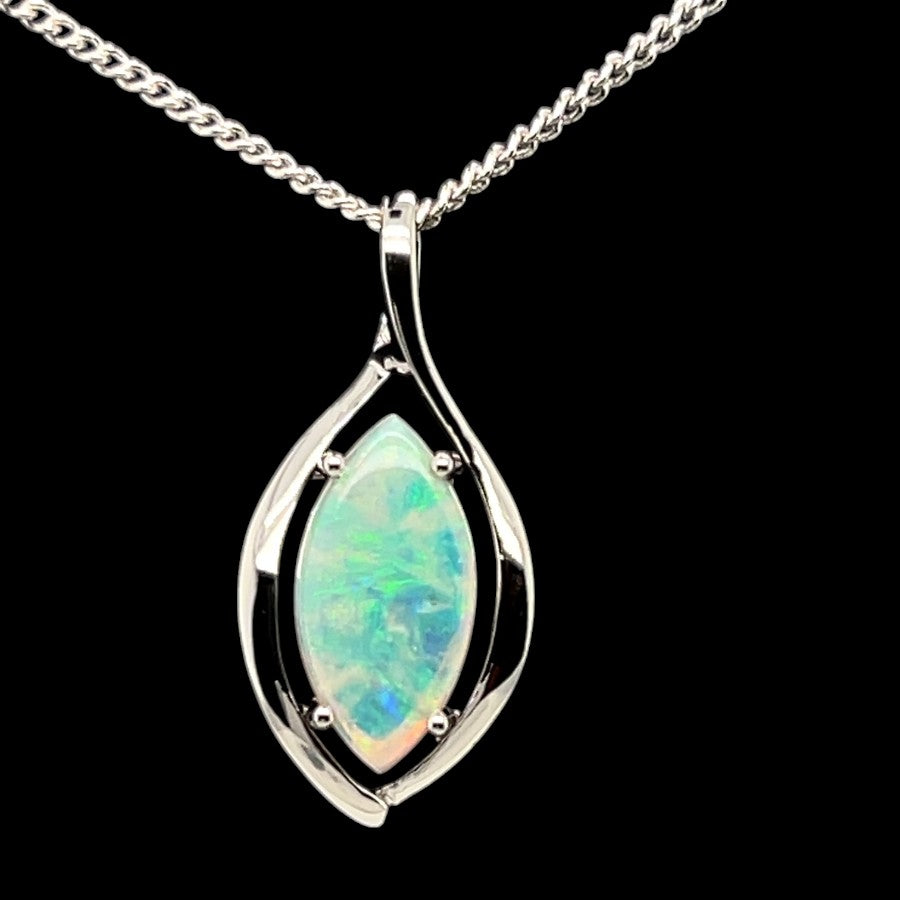 Sterling Silver Solid Opal Pendant (ssp1103)