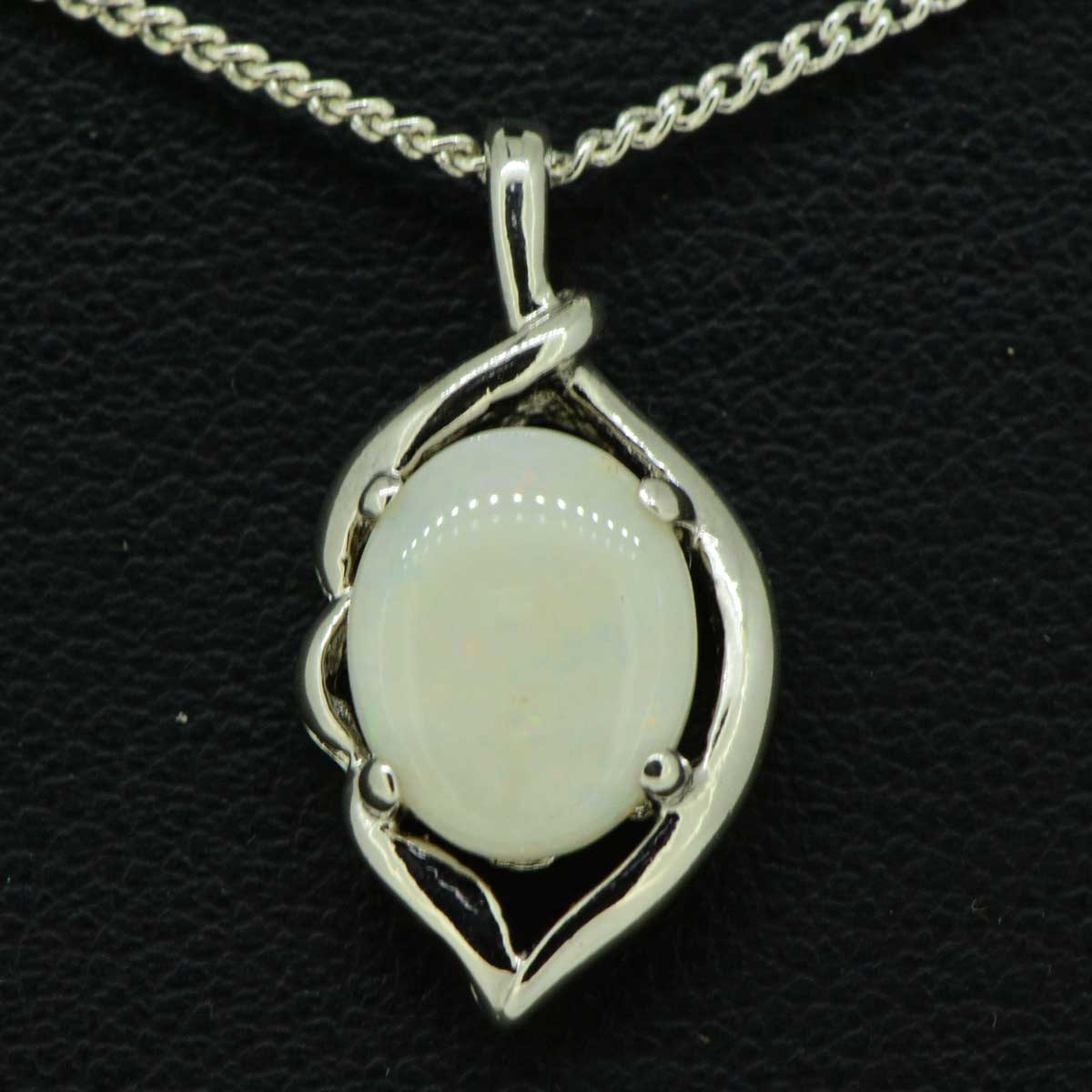 STERLING SILVER SOLID OPAL 10mmx8mm, PENDANT