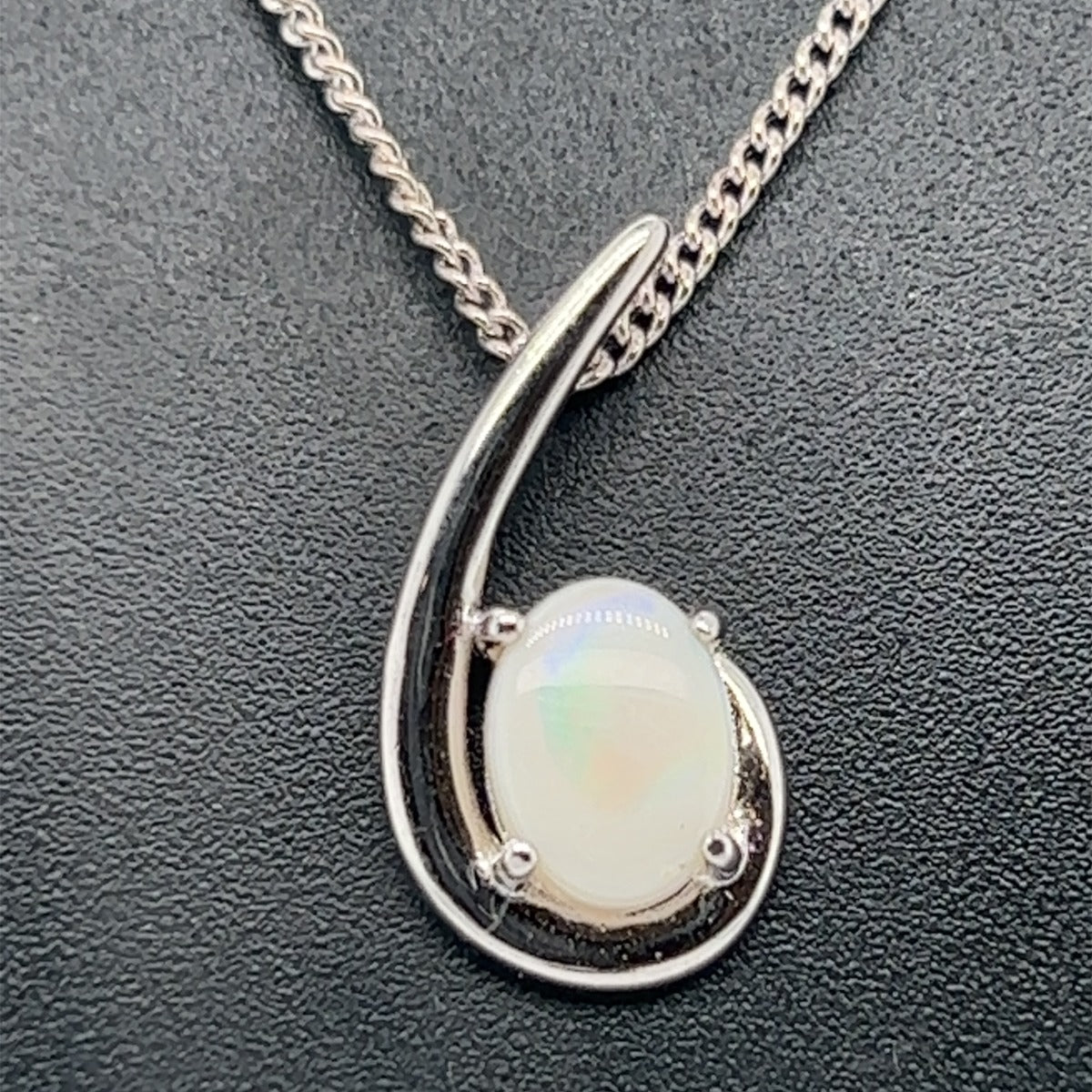 STERLING SILVER SOLID OPAL CLAW SET PENDANT