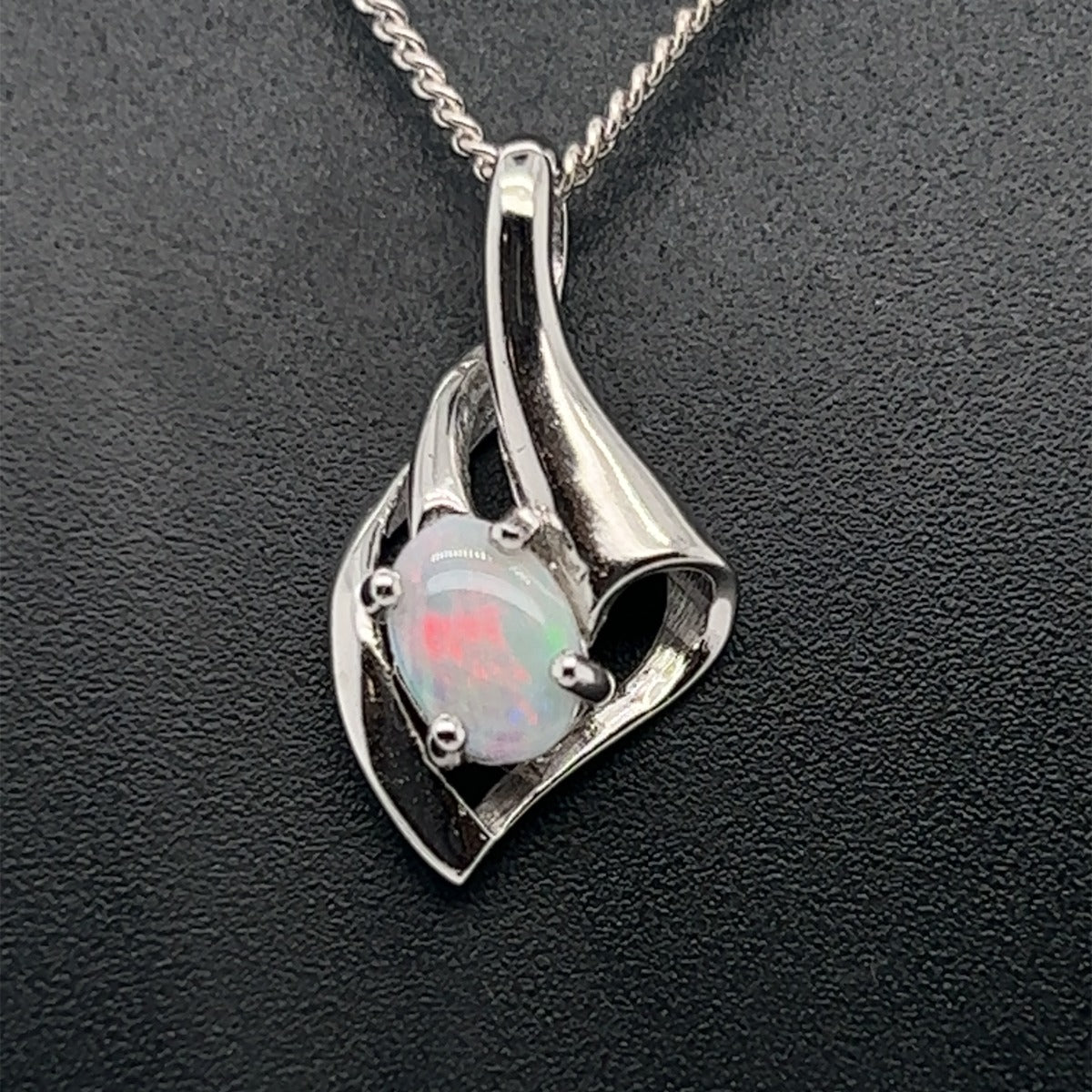 Solid Opal Pendant Set In Sterling Silver (sssp3368)