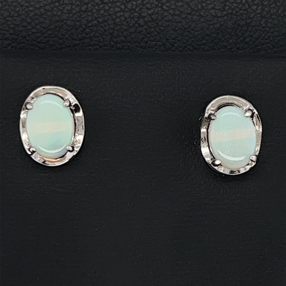 Sterling Silver Solid Opal Earrings (ssse42)