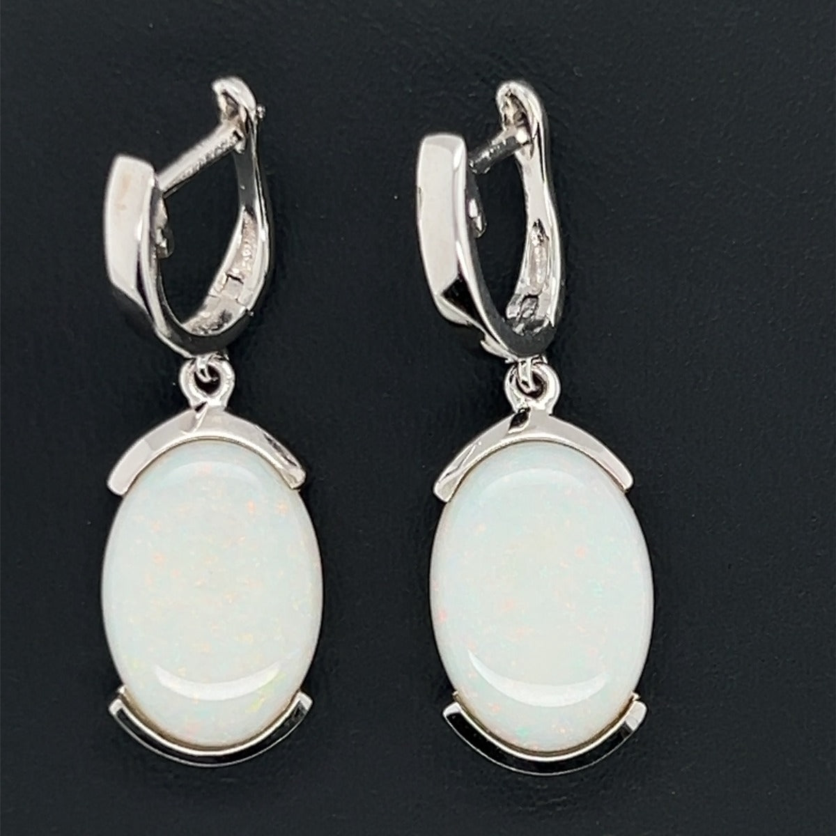 Sterling Silver Solid Opal Earrings (ssse155)