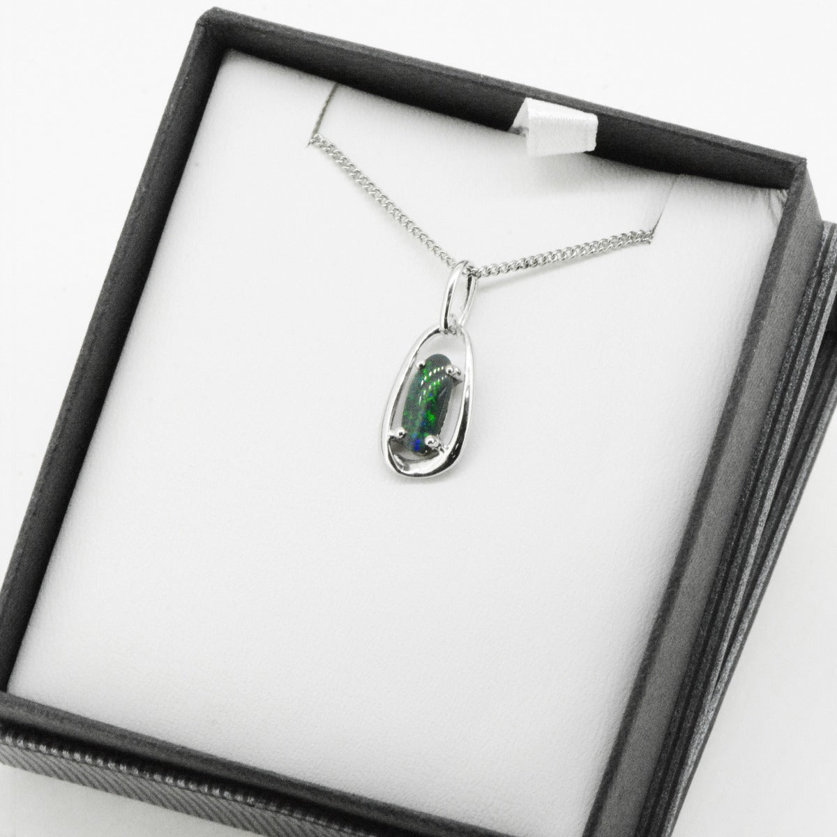 Sterling Silver Black Opal Pendant (SSBP7284)