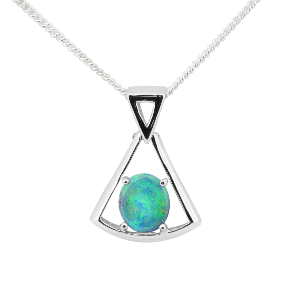 Sterling Silver Black Opal Pendant (sssp7312)