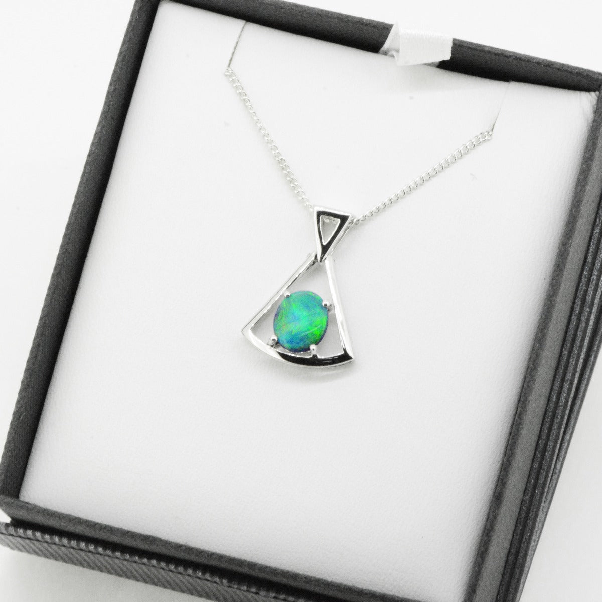 Sterling Silver Black Opal Pendant (sssp7312)