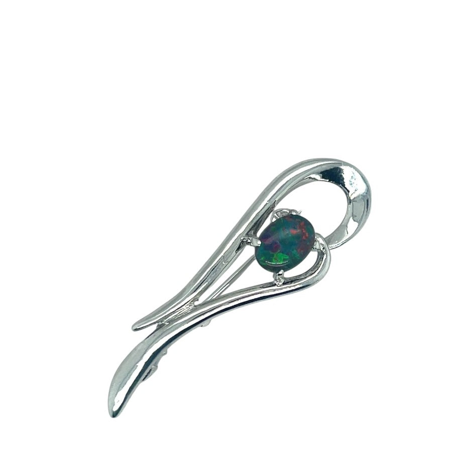 Sterling Silver Triplet Opal Brooch (sstrbro5001)