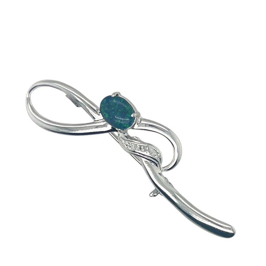 Sterling Silver Triplet Opal Brooch (sstbro5002)