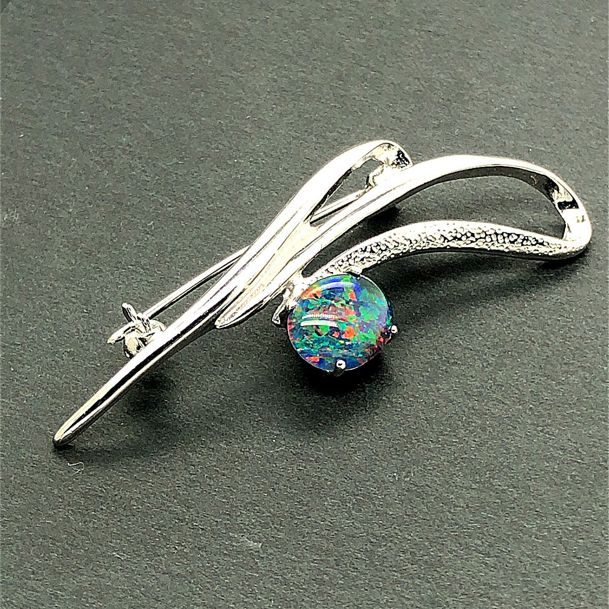 Sterling Silver Triplet Opal Brooch (sstbro113)