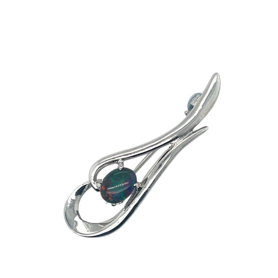 Sterling Silver Triplet Opal Brooch (sstrbro5001)