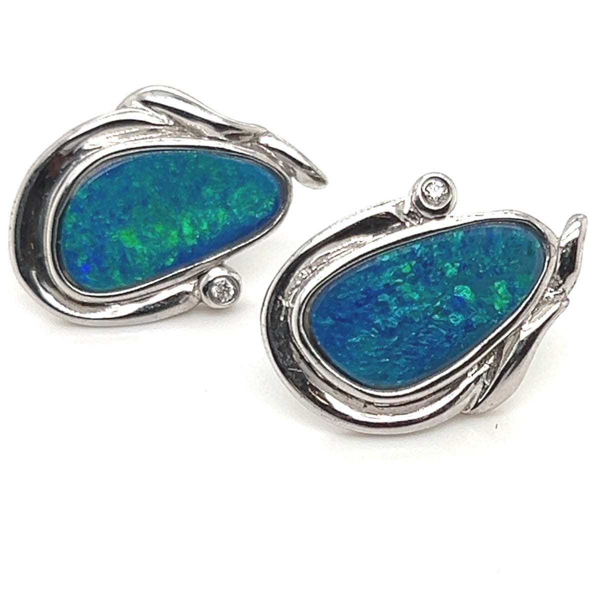 Sterling Silver Doublet Opal  Earrings (ssde15)