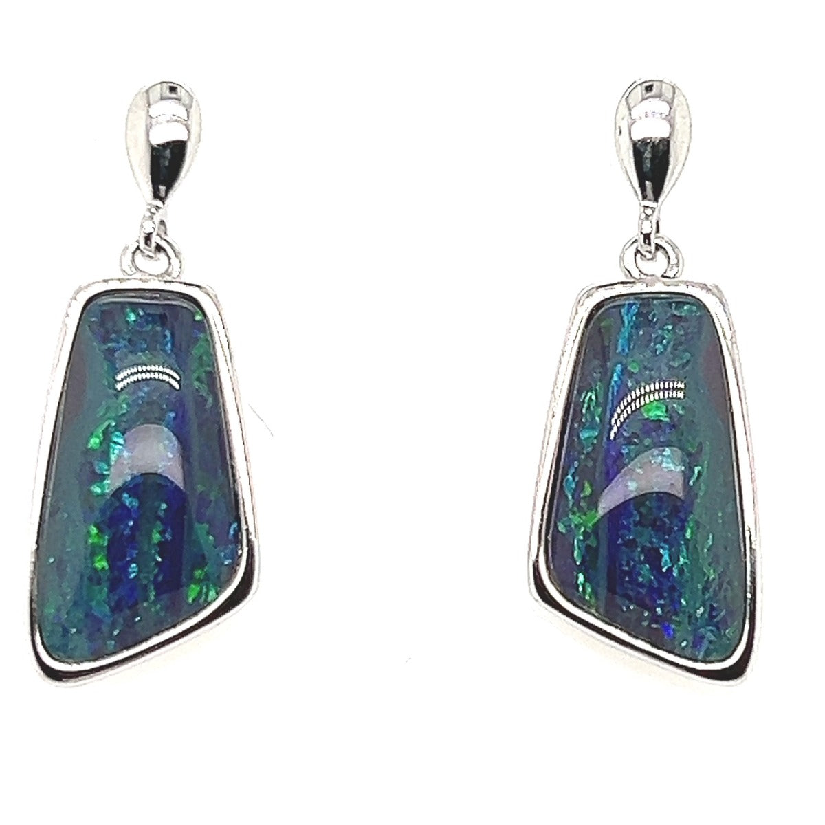 Sterling Silver Triplet Opal Earrings (sste92)