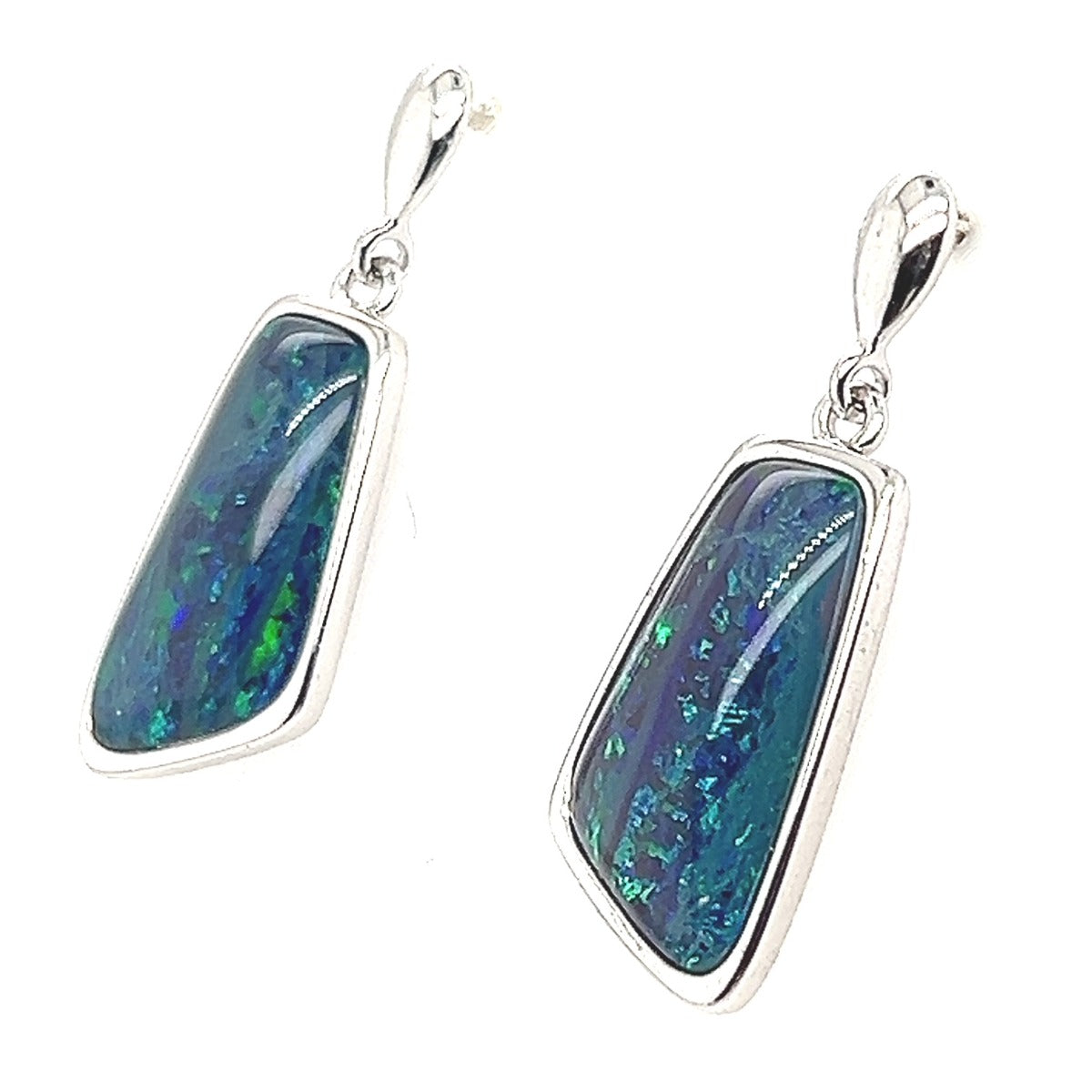 Sterling Silver Triplet Opal Earrings (sste92)