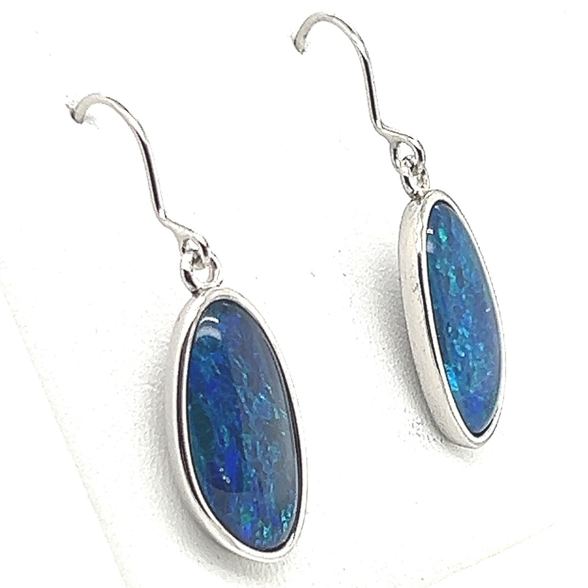 Sterling Silver Triplet Opal Earrings (sste89)