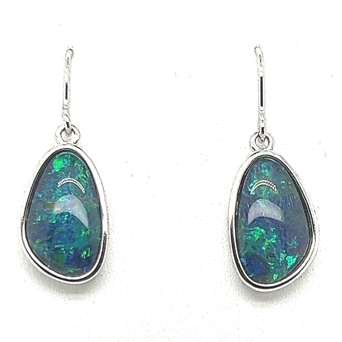 Sterling Silver Triplet Opal Earrings (sste91)