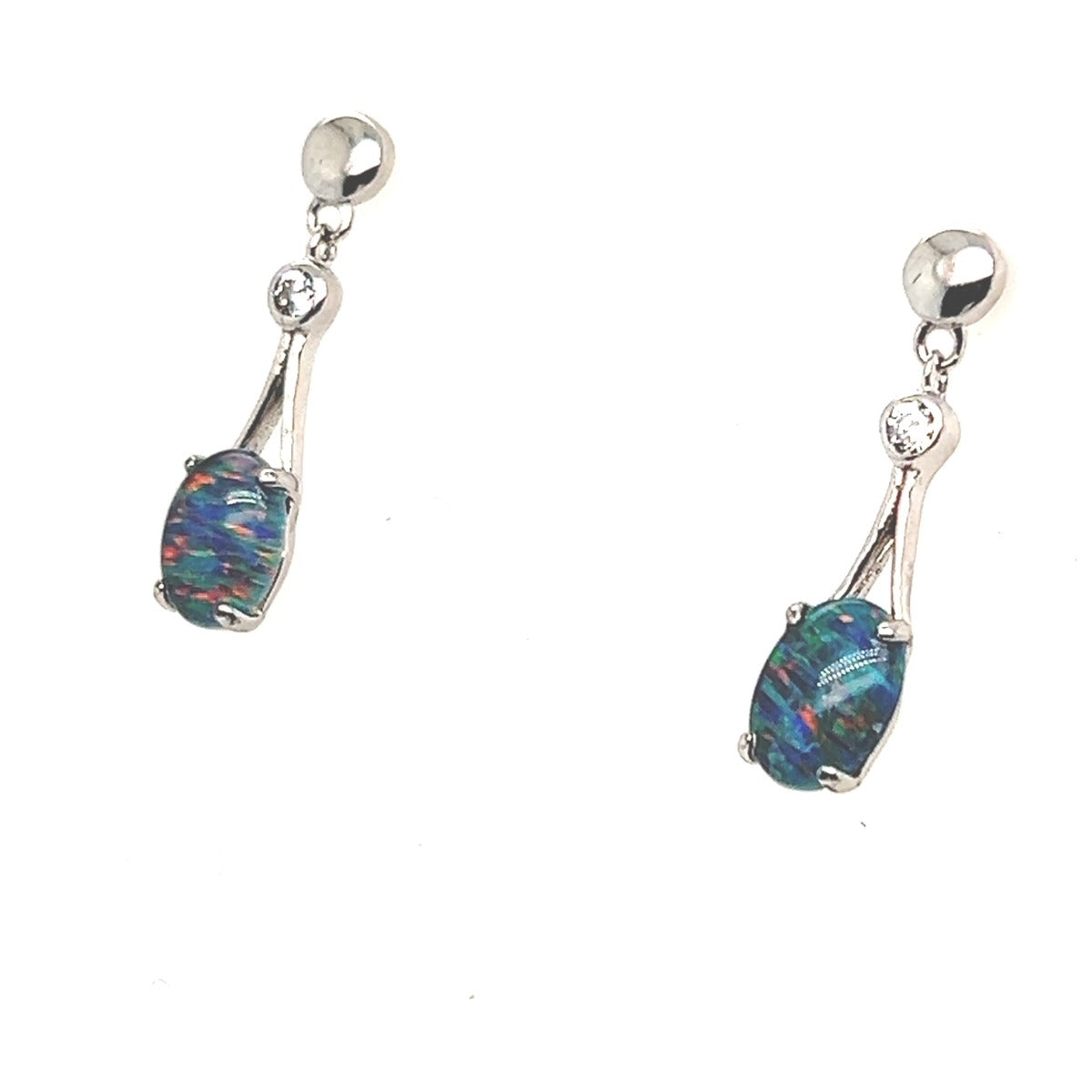 Sterling Silver Triplet Opal Earrings (sste891)