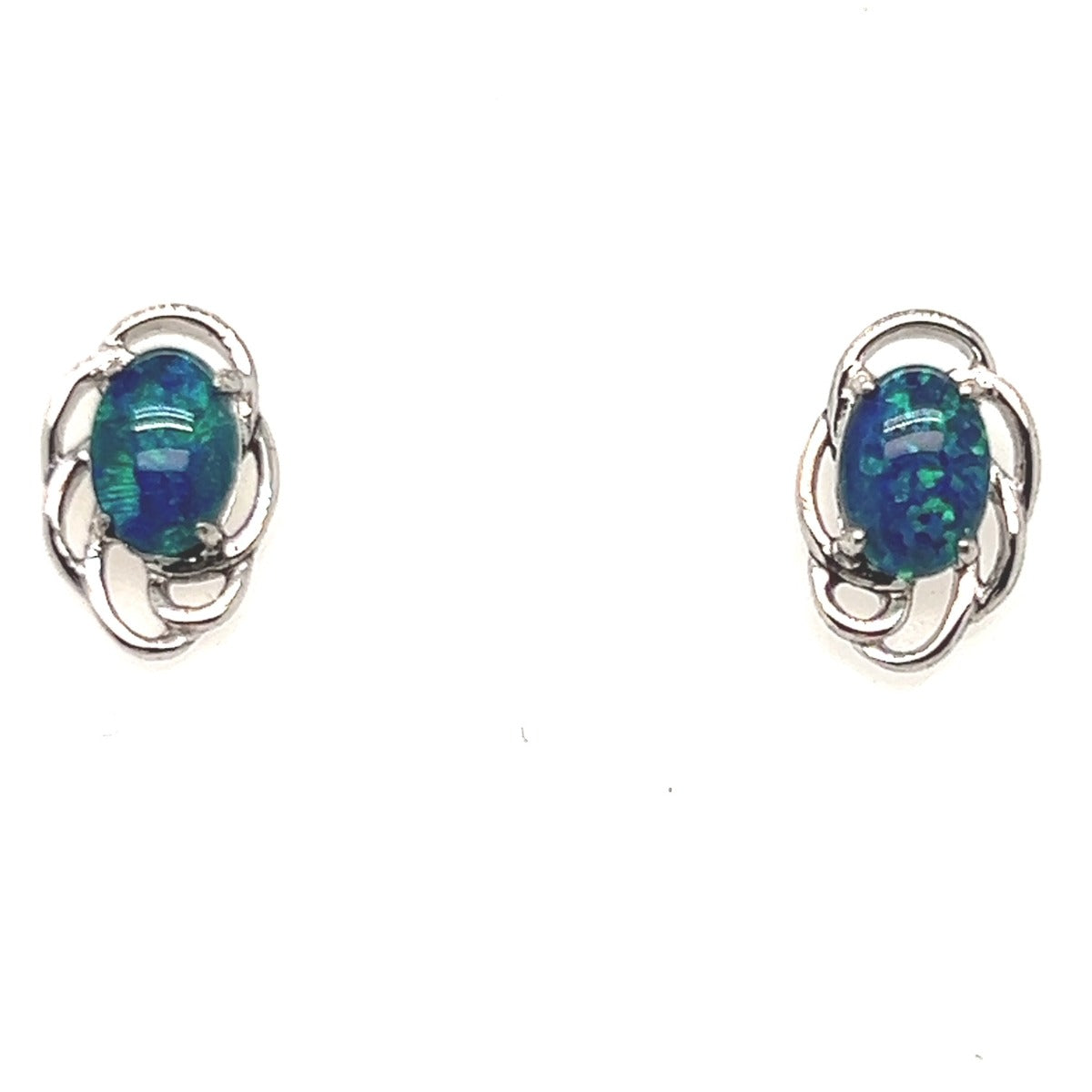 Sterling Silver Triplet Opal Earrings (sste76)