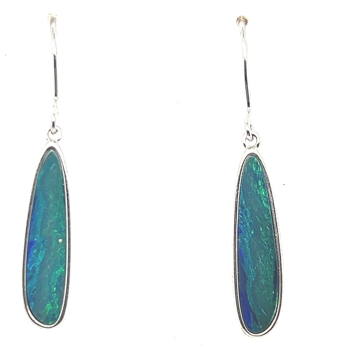 Sterling Silver Doublet Opal Drop Earrings (ssde4)