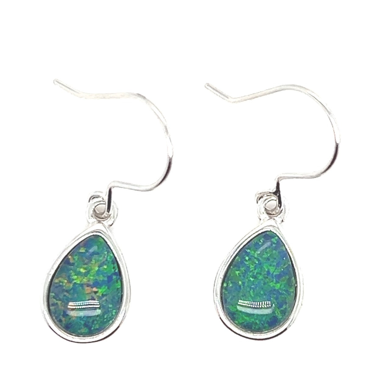 Sterling Silver Tear Drop Triplet Opal Earrings ( sste33)