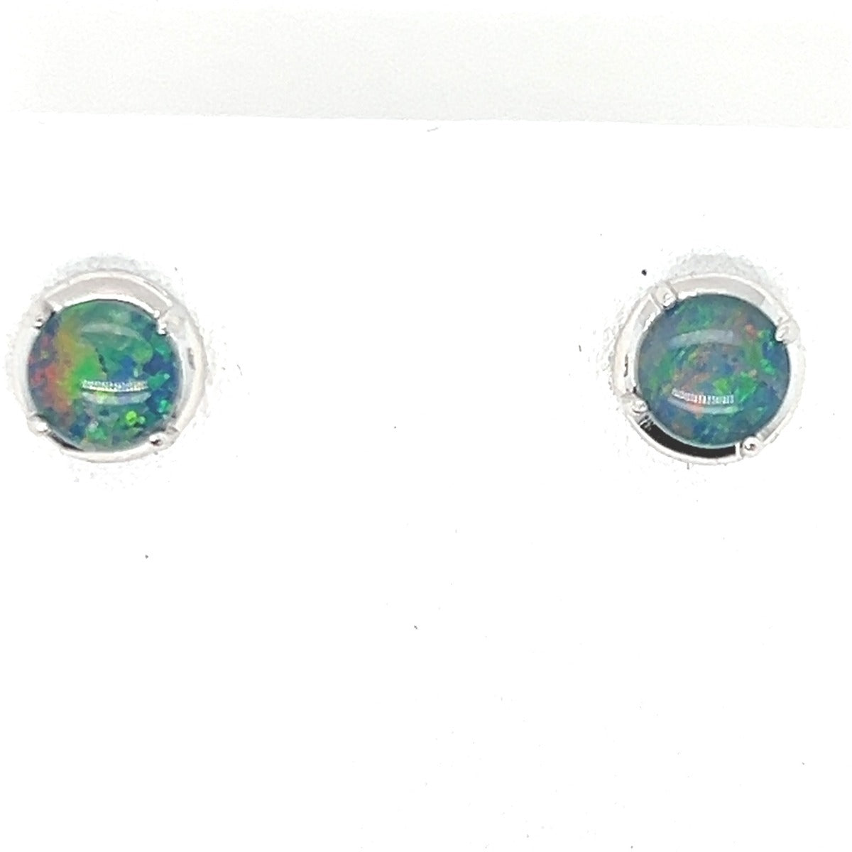 Sterling Silver Triplet Opal Earrings (sste87)