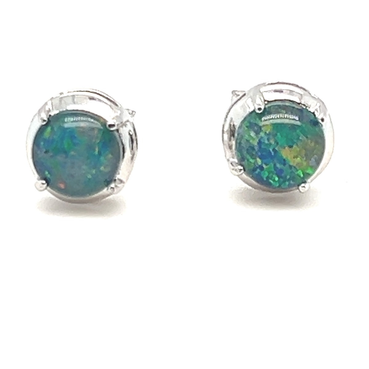 Sterling Silver Triplet Opal Earrings (sste87)