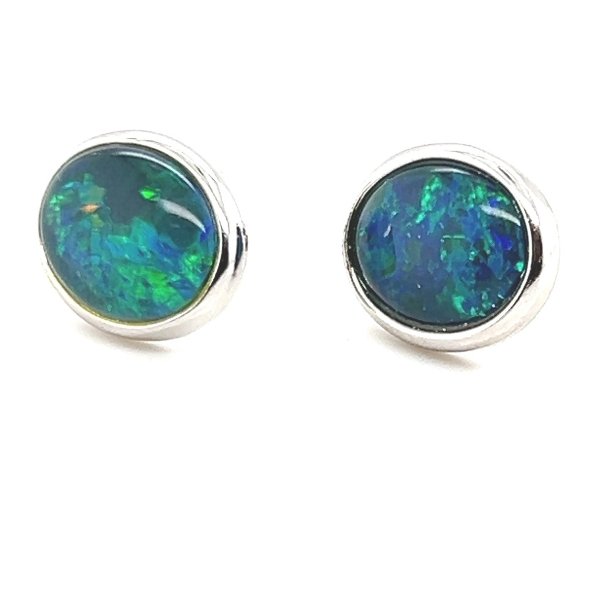 Sterling Silver Set Triplet Opal Earrings (SSTE97)