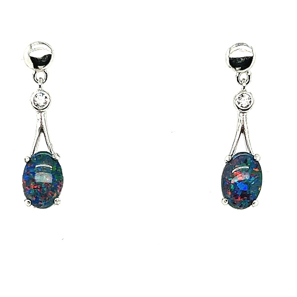 Sterling Silver Triplet Opal Earrings (sste891)