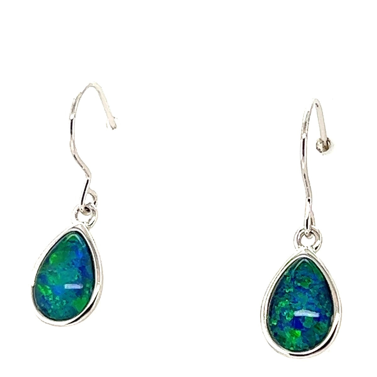 Sterling Silver Tear Drop Triplet Opal Earrings ( sste33)