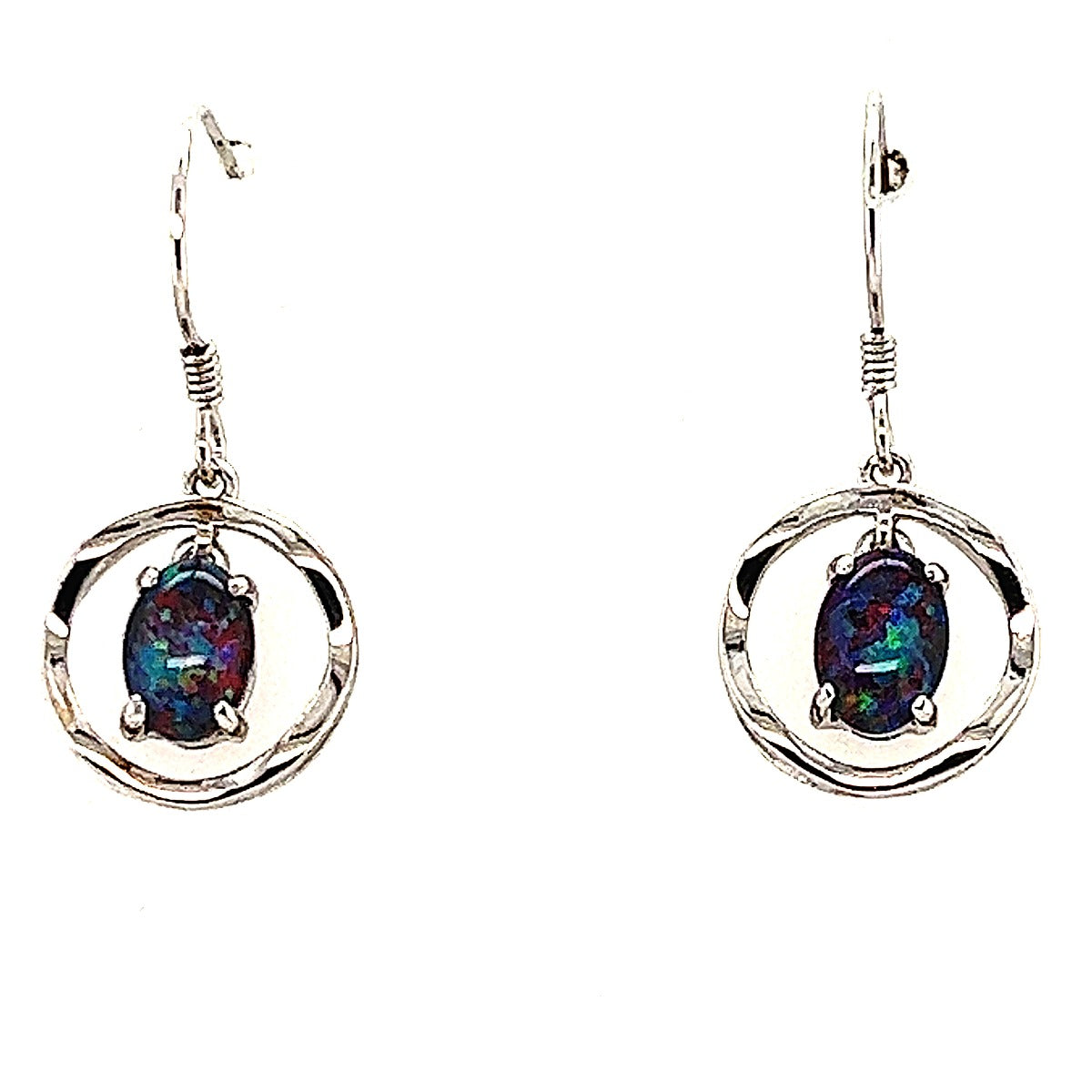 Sterling Silver Triplet Opal Earrings (sste505)