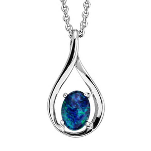 Sterling Silver Triplet Opal Pendant (sstp220)