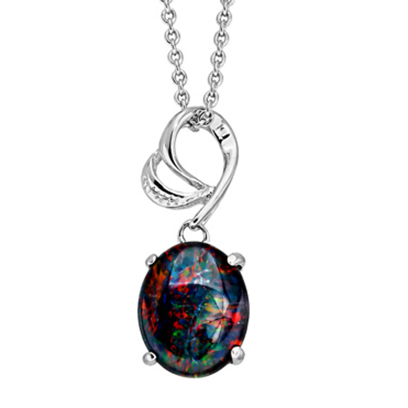 STERLING SILVER TRIPLET OPAL 11mmX9mm, PENDANT (sstp1406)